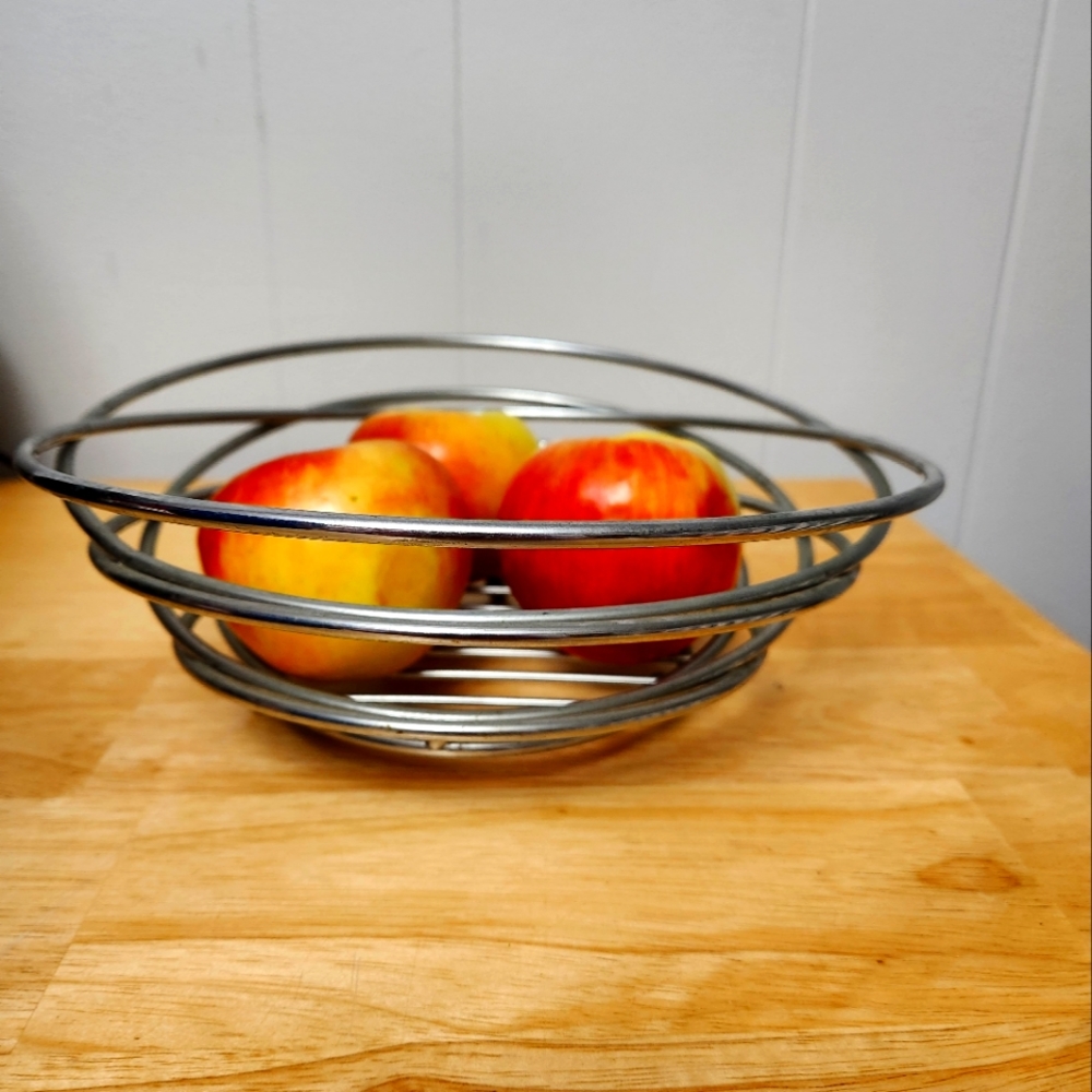 Stainless steel oval art fruit bowl